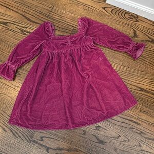 LIKE NEW Janie and Jack Velvet Sweetheart Dress 5T with back buttons